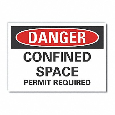 Confined Space Danger Rflctv Label 5x7in