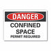 Confined Space Danger Labl 5x7in Polyest