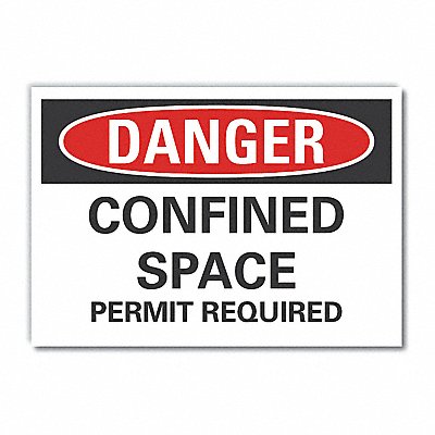 Confined Space DangerLbl 3.5x5in Polyest