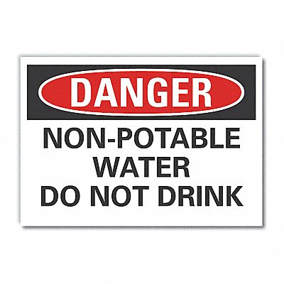 Potable Water Danger Lbl 3.5x5in Polyest