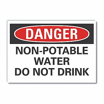 Potable Water Danger Label 5x7in Polyest