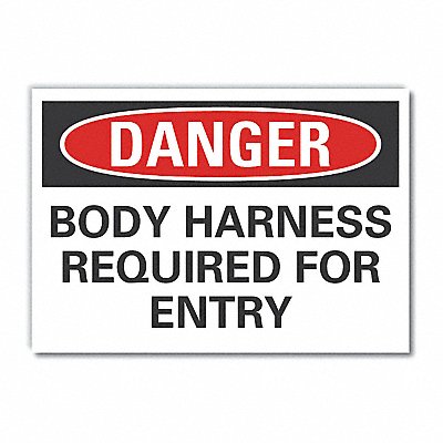 Body Harness Danger Label 7 in x 10 in