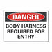 Body Harness Danger Label 7 in x 10 in