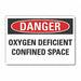 Confined Space Danger Rflct Lbl 7x10in