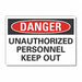 Danger Sign 7 inx10 in Non-PVC Polymer
