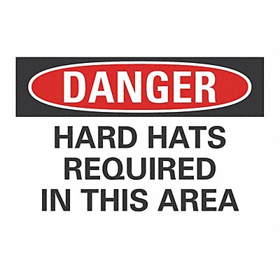 Hard Hat Danger Label 3.5x5in Polyester