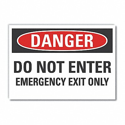 Emrgncy Exit Danger Labl 7x10in Polyest