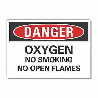 No Smoking Danger Rflctv Label 3.5inx5in
