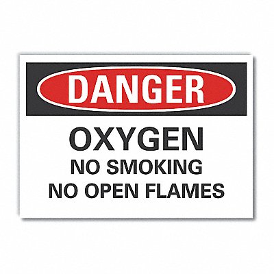 No Smoking Danger labl 10x14in Polyester