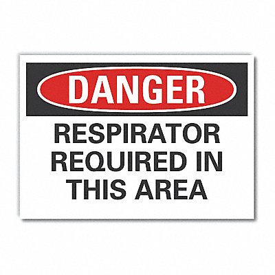 Resprtr Req Danger Rflct Label 10x14in