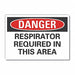 Resprtr Req Danger Rflct Label 7x10in