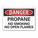 Propane Danger Lbl 3 1/2inx5in Polyester