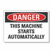 Machine Operat Danger Rflct Lbl 10x14in