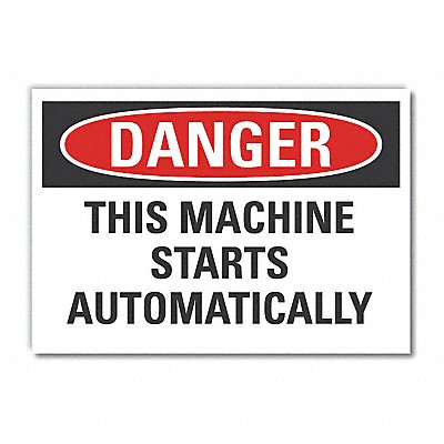 Machine Operation Danger Lbl 7x10in
