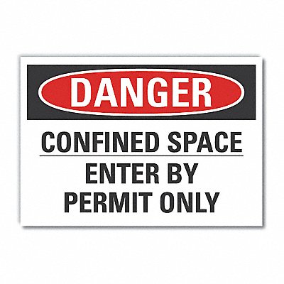 Confined Space Danger Labl 5x7in Polyest