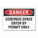 Confined Space Danger Rflctv Lbl 3.5x5in