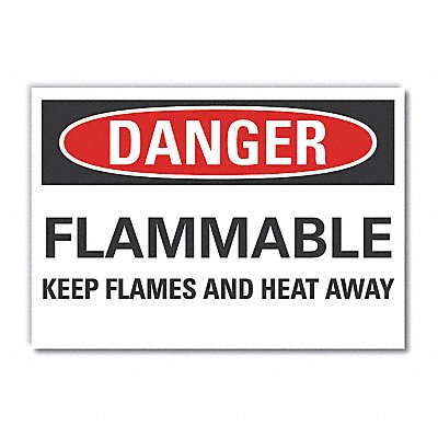 Flammable Mtrl Danger Lbl 7x10in Polyest