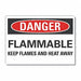 Flammable Mtrl Danger Lbl 7x10in Polyest