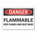 Flammable Mtrl Danger Lbl 3.5x5in