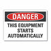 Danger Sign 10inx14in Non-PVC Polymer
