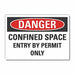 Confined Space Danger Lbl 7x10in Polyest