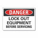Lockout Tagout Danger Rflctv Lbl 3.5x5in