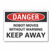 Robot Area Danger Rflct Label 5inx7in