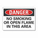 No Smoking Danger labl 10x14in Polyester