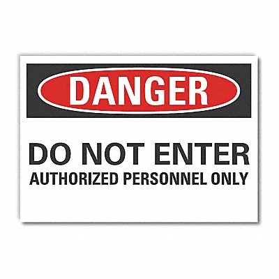 Auth Person Danger Label 7 in x 10 in