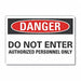 Danger Sign 10in x 14in Non-PVC Polymer