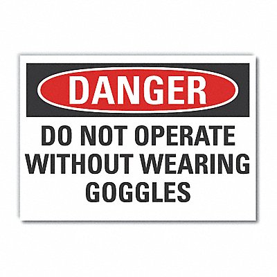 Eye Danger Label 3.5in x 5in Polyester