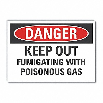 Poison Gas Danger Rflct Label 3.5inx5in