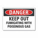 Poison Gas Danger Rflct Label 3.5inx5in
