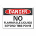 Flammable Mtrl Danger Rflct Lbl 10x14in