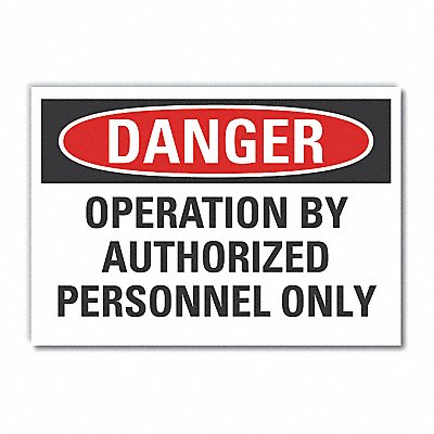 Machine Operat Danger Rflct Lbl 10x14in