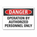 Machine Operat Danger Rflct Lbl 7x10in