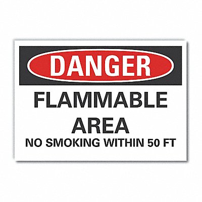 Flammable Area Danger Rflctv Lbl 10x14in