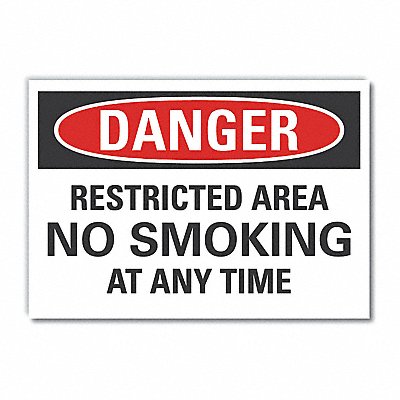 No Smoking Danger Rflct Label 3.5x5in