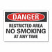 No Smoking Danger Lbl 7x10in Polyester