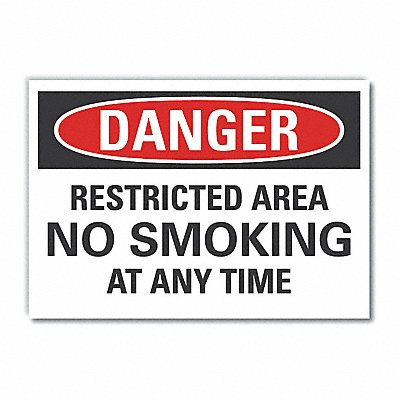 No Smoking Danger Lbl 5inx7in Polyester