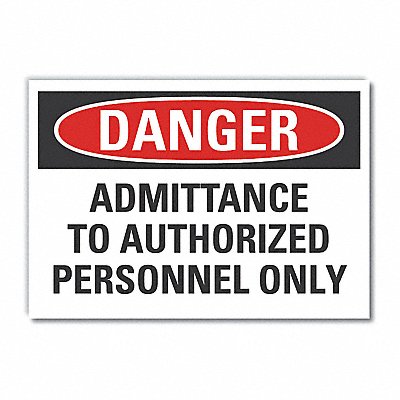 Auth Person Danger Label 5 in x 7 in