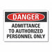 Auth Person Danger Label 5 in x 7 in