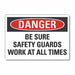 Safety Guards Danger Lbl 10x14in Polyest