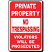 Sign Private Property No Trespassing HD