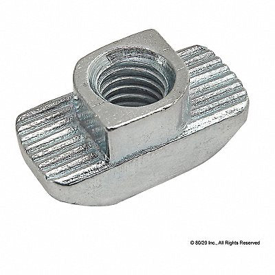 Drop In T-Nut M5 Slot8 Zinc Plated Steel