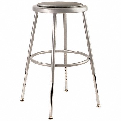 Round Stool Adjustable Legs Gray 19 H