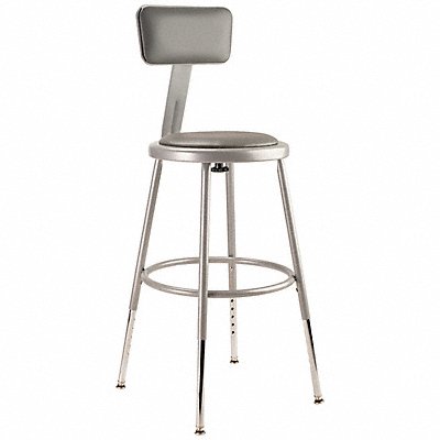 Round Stool Adjustable Legs Gray 32 H