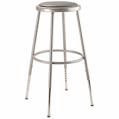 Round Stool Adjustable Legs Gray 25 H