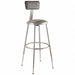 Round Stool Adjustable Legs Gray 38 H