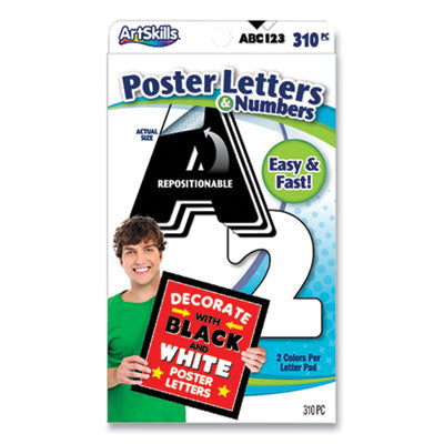 LETTERS,LTR&NBR,310/PK,BK